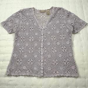 Apostrophe Vintage Open Knit Cardigan Sweater Girls L (14/16)